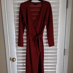 Long Sweater Wrap Dress